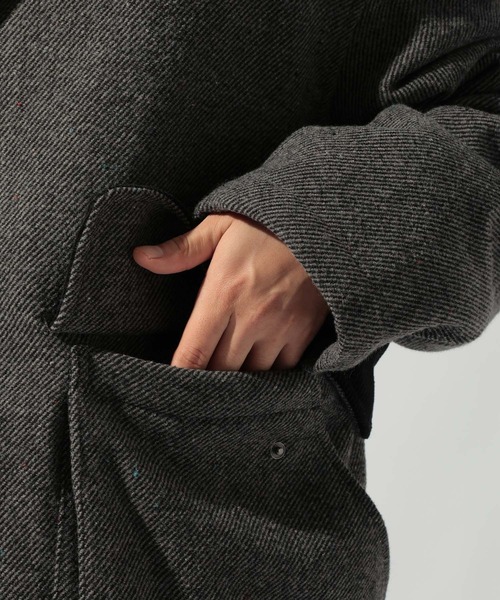 niko and...(ニコアンド)の「ハンティングオーバージャケット(テーラードジャケット・メンズ・グレー/ブラウン・LARGE/MEDIUM)」の14枚目の写真