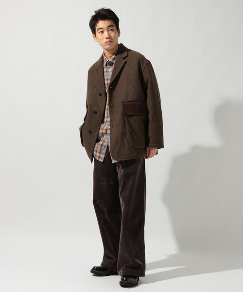 niko and...(ニコアンド)の「ハンティングオーバージャケット(テーラードジャケット・メンズ・グレー/ブラウン・LARGE/MEDIUM)」の7枚目の写真