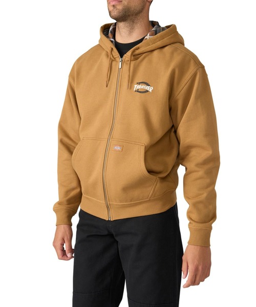 Dickies(ディッキーズ)の「【Dickies x THRASHER(スラッシャー)】HDDIE/スウェットジップパーカー(パーカー・メンズ・ブラウン・LARGE/X-LARGE/MEDIUM)」の3枚目の写真