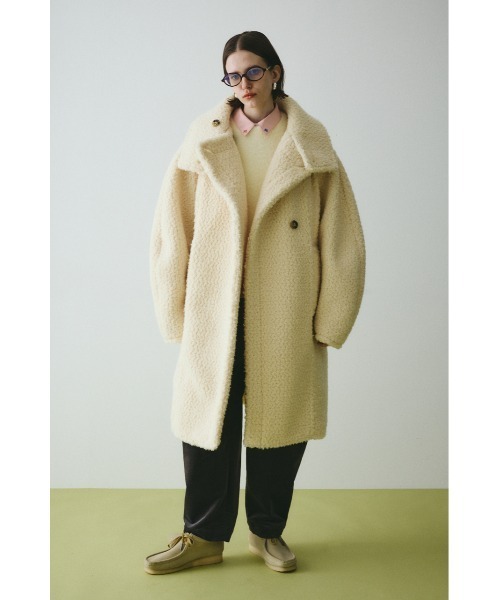 HeRIN.CYE（ヘリンドットサイ）の「Stand collar boa coat　　スタンドカラーボアコート（その他アウター・レディース・ダークブルー/オフホワイト/ダークブラウン・38/36）」の2枚目の写真