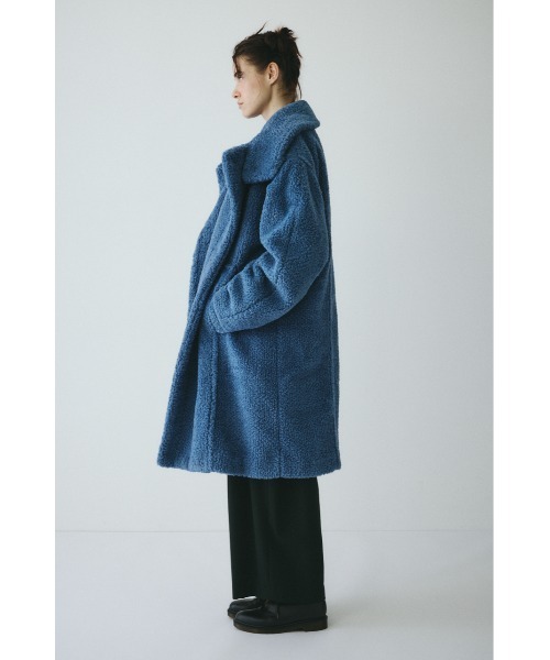 HeRIN.CYE（ヘリンドットサイ）の「Stand collar boa coat　　スタンドカラーボアコート（その他アウター・レディース・ダークブルー/オフホワイト/ダークブラウン・38/36）」の4枚目の写真