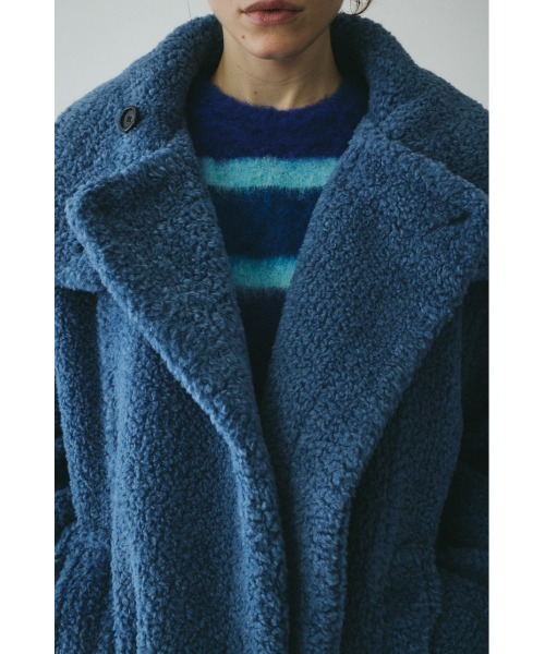 HeRIN.CYE（ヘリンドットサイ）の「Stand collar boa coat　　スタンドカラーボアコート（その他アウター・レディース・ダークブルー/オフホワイト/ダークブラウン・38/36）」の8枚目の写真