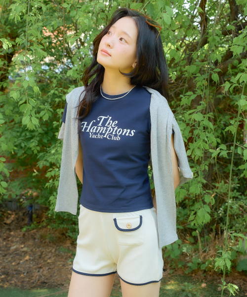 SALON DE YOHN(サロンドヨーン)の「Hampton Yacht Club Crop T_ Navy(Tシャツ/カットソー・レディース・その他・MEDIUM/SMALL)」の1枚目の写真
