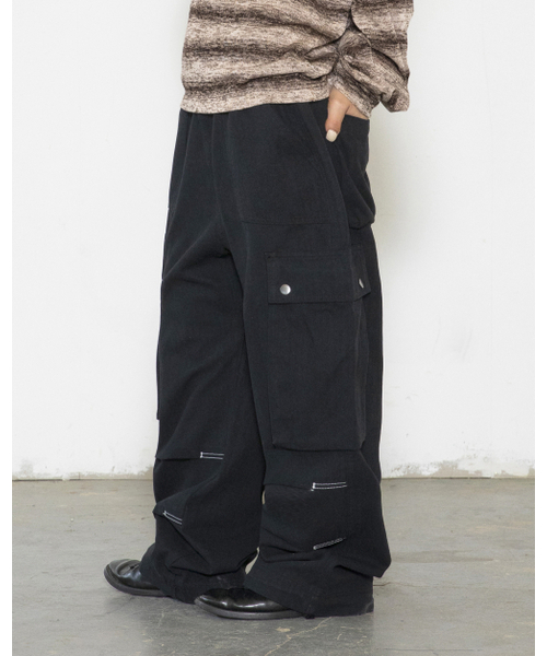GLACK(グラック)の「GP172 ルーズカーゴヘリンボーンコットンパンツ (ブラック)(その他パンツ・レディース・その他・MEDIUM/LARGE/SMALL)」の1枚目の写真