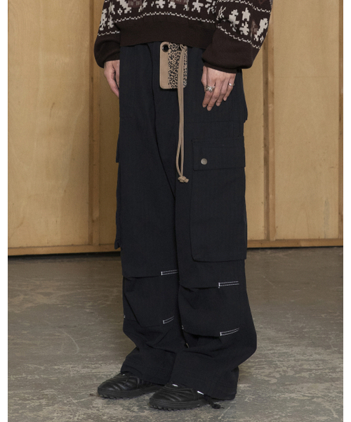 GLACK(グラック)の「GP172 ルーズカーゴヘリンボーンコットンパンツ (ブラック)(その他パンツ・レディース・その他・MEDIUM/LARGE/SMALL)」の12枚目の写真