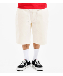 COATING CANVAS DOUBLE KNEE SHORTS OFF WHITE