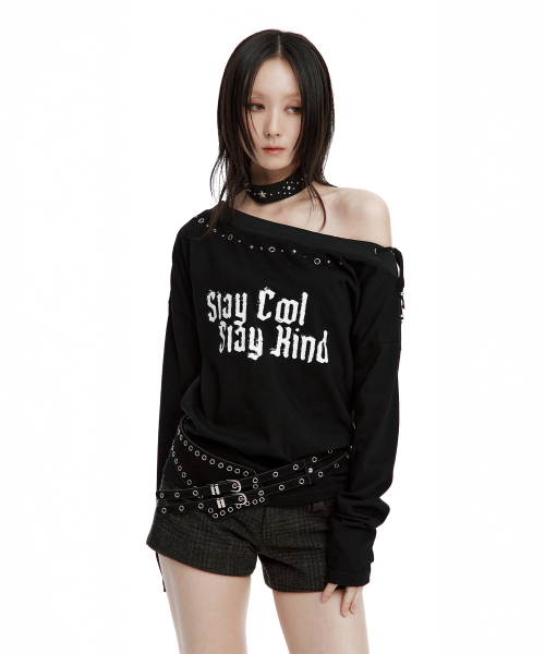 ROUGHNECK(ラフネック)の「Slay Off-Sholder Top Black(Tシャツ/カットソー・レディース・その他・FREE)」の1枚目の写真