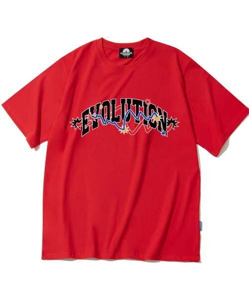 TRIPSHION(トリップション)の「EVOLUTION VARSITY GRAPHIC Tシャツ - レッド(Tシャツ/カットソー・メンズ・その他・LARGE/MEDIUM/X-LARGE)」の1枚目の写真