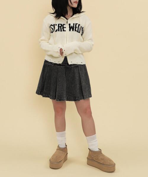 WOND(ウォンド)の「WOND/ロゴZIPニットパーカー(パーカー・レディース・ブラック/アイボリー・FREE)」の17枚目の写真