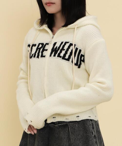 WOND(ウォンド)の「WOND/ロゴZIPニットパーカー(パーカー・レディース・ブラック/アイボリー・FREE)」の21枚目の写真