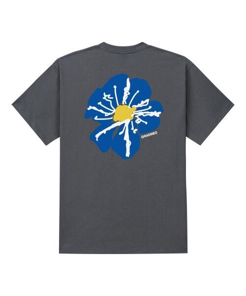 RADINEO(ラディネオ)の「ブルーフラワー 半袖Tシャツ グレー(Tシャツ/カットソー・メンズ・その他・LARGE/MEDIUM/SMALL/X-LARGE)」の1枚目の写真