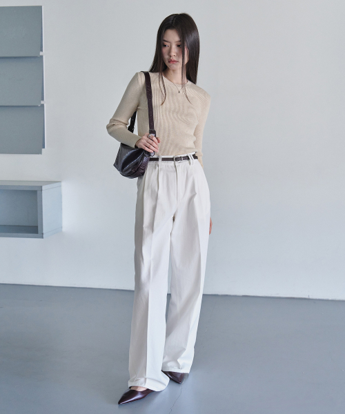 DECET WOMEN(デケット ウーマン)の「2プリーツワイドパンツ DCWPT012アイボリー(デニムパンツ・レディース・その他・SMALL/MEDIUM/LARGE)」の1枚目の写真