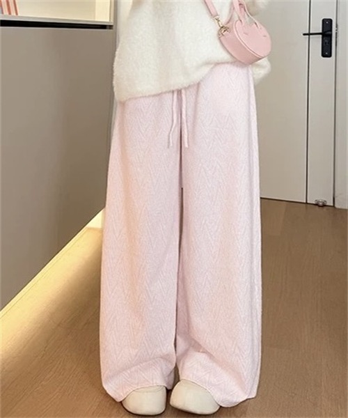 Dream garden(ドリームガーデン)の「ランダムヘリンボーンイージーパンツ(その他パンツ・レディース・ブラック/ライトブラウン/ベージュ/ピンク・L/M)」の4枚目の写真