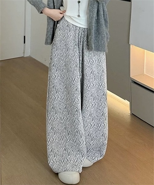 Dream garden(ドリームガーデン)の「ランダムヘリンボーンイージーパンツ(その他パンツ・レディース・ブラック/ライトブラウン/ベージュ/ピンク・L/M)」の1枚目の写真