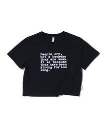 ルディア 3612 フロッキングスリムクロップ ブラック 半袖Tシャツ