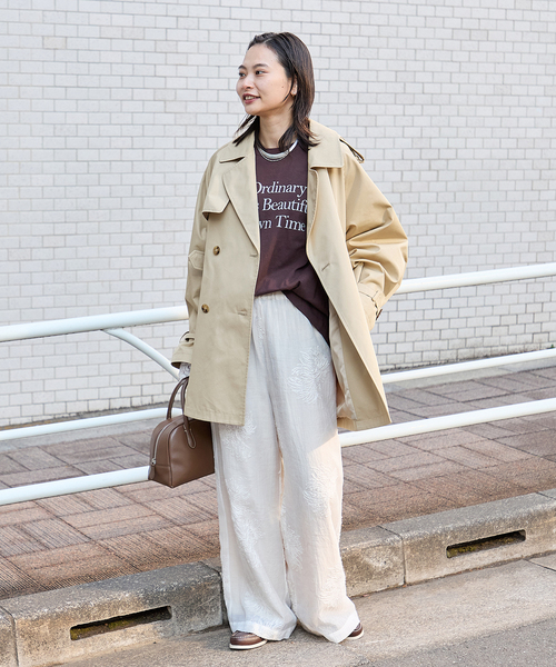 JOURNAL STANDARD（ジャーナルスタンダード）の「ハイカウントミディートレンチコート（トレンチコート・レディース・カーキ/ベージュ系その他・38/36）」の3枚目の写真