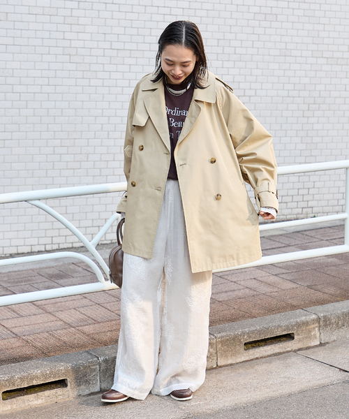JOURNAL STANDARD（ジャーナルスタンダード）の「ハイカウントミディートレンチコート（トレンチコート・レディース・カーキ/ベージュ系その他・38/36）」の9枚目の写真