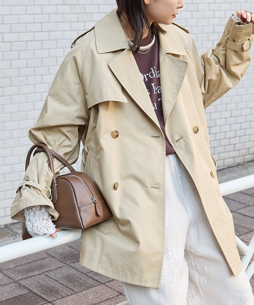 JOURNAL STANDARD（ジャーナルスタンダード）の「ハイカウントミディートレンチコート（トレンチコート・レディース・カーキ/ベージュ系その他・38/36）」の14枚目の写真
