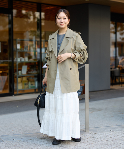 JOURNAL STANDARD（ジャーナルスタンダード）の「ハイカウントミディートレンチコート（トレンチコート・レディース・カーキ/ベージュ系その他・38/36）」の3枚目の写真