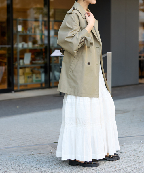 JOURNAL STANDARD（ジャーナルスタンダード）の「ハイカウントミディートレンチコート（トレンチコート・レディース・カーキ/ベージュ系その他・38/36）」の4枚目の写真