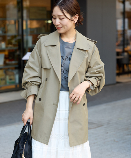 JOURNAL STANDARD（ジャーナルスタンダード）の「ハイカウントミディートレンチコート（トレンチコート・レディース・カーキ/ベージュ系その他・38/36）」の6枚目の写真