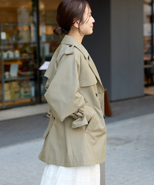 JOURNAL STANDARD（ジャーナルスタンダード）の「ハイカウントミディートレンチコート（トレンチコート・レディース・カーキ/ベージュ系その他・38/36）」の7枚目の写真
