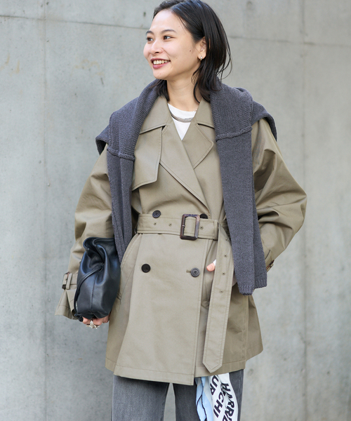 JOURNAL STANDARD（ジャーナルスタンダード）の「ハイカウントミディートレンチコート（トレンチコート・レディース・カーキ/ベージュ系その他・38/36）」の12枚目の写真