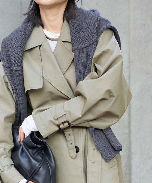 JOURNAL STANDARD（ジャーナルスタンダード）の「ハイカウントミディートレンチコート（トレンチコート・レディース・カーキ/ベージュ系その他・38/36）」の15枚目の写真