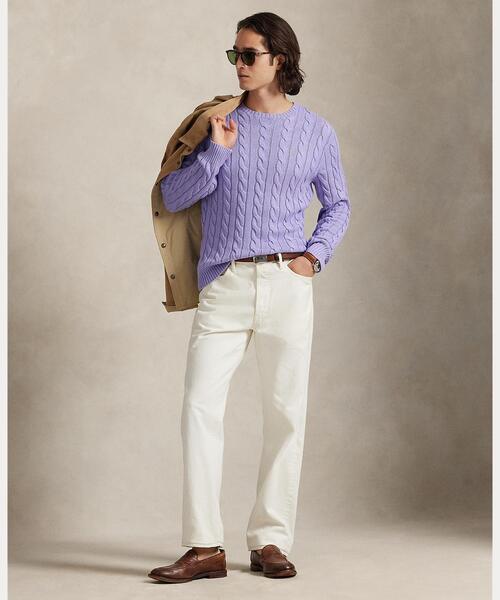 POLO RALPH LAUREN(ポロ ラルフ ローレン)の「ケーブルニット コットン セーター(ニット/セーター・メンズ・パープル・XS/S/M/L)」の3枚目の写真
