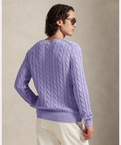 POLO RALPH LAUREN(ポロ ラルフ ローレン)の「ケーブルニット コットン セーター(ニット/セーター・メンズ・パープル・XS/S/M/L)」の4枚目の写真