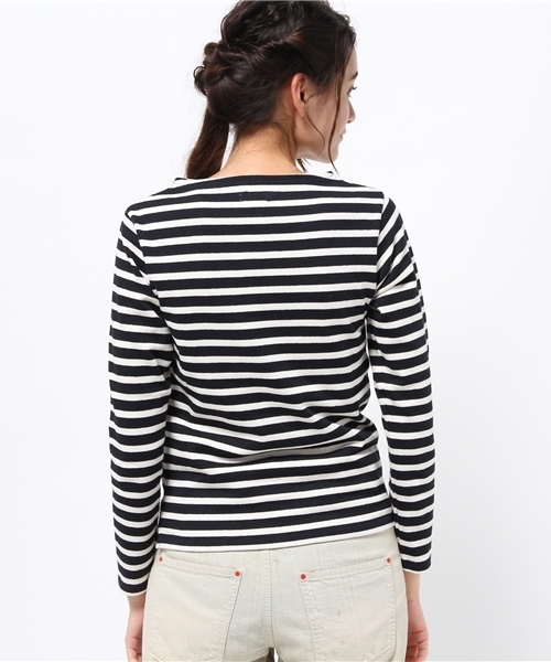 OUTLET（アウトレット）の「【Sheta】ボートネックボーダーカットソー（Tシャツ/カットソー・レディース・ネイビー・0/1）」の5枚目の写真
