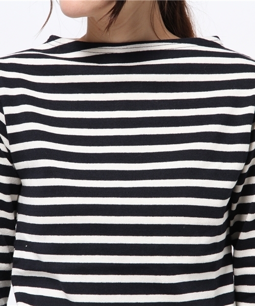 OUTLET（アウトレット）の「【Sheta】ボートネックボーダーカットソー（Tシャツ/カットソー・レディース・ネイビー・0/1）」の6枚目の写真