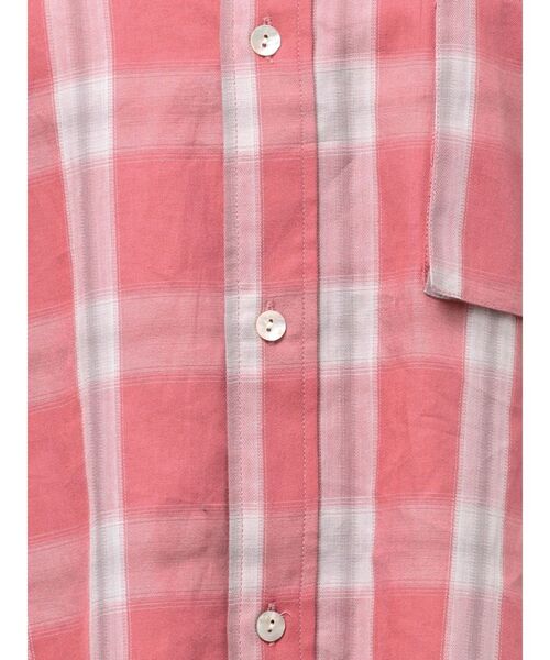 Ungrid(アングリッド)の「カットオフデザインチェックルーズシャツ(シャツ/ブラウス・レディース・アイボリー/レッド・FREE)」の3枚目の写真