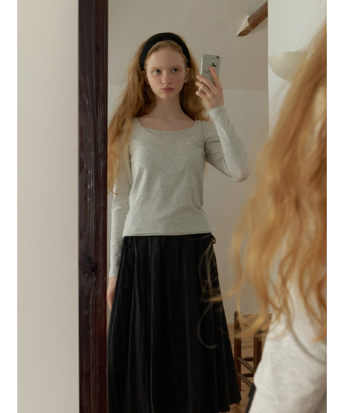 RE_L(リエル)の「Sou layered t-shirt_2piece (melange gray)(Tシャツ/カットソー・レディース・その他・FREE)」の3枚目の写真