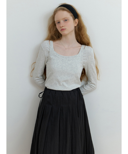 RE_L(リエル)の「Sou layered t-shirt_2piece (melange gray)(Tシャツ/カットソー・レディース・その他・FREE)」の6枚目の写真