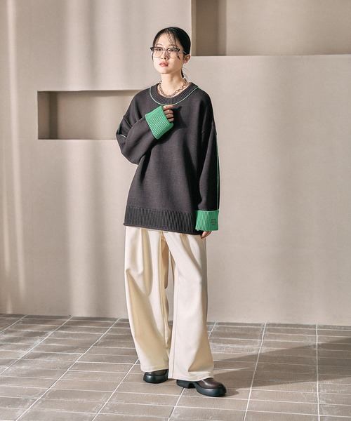 LEPSIM（レプシィム）の「2タックストレートパンツ　632746（その他パンツ・レディース・ブラック/アイボリー/チャコールグレー/ブラウン・FREE）」の8枚目の写真