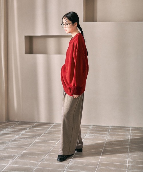 LEPSIM（レプシィム）の「2タックストレートパンツ　632746（その他パンツ・レディース・ブラック/アイボリー/チャコールグレー/ブラウン・FREE）」の14枚目の写真