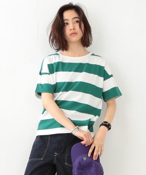 BEAMS BOY(ビームスボーイ)の「BEAMS BOY / 6cm ボーダーTシャツ(Tシャツ/カットソー・レディース・オレンジ/グリーン/ロイヤルブルー/ネイビー・ONE SIZE)」の5枚目の写真