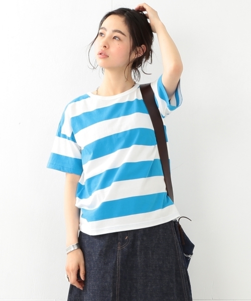 BEAMS BOY(ビームスボーイ)の「BEAMS BOY / 6cm ボーダーTシャツ(Tシャツ/カットソー・レディース・オレンジ/グリーン/ロイヤルブルー/ネイビー・ONE SIZE)」の6枚目の写真