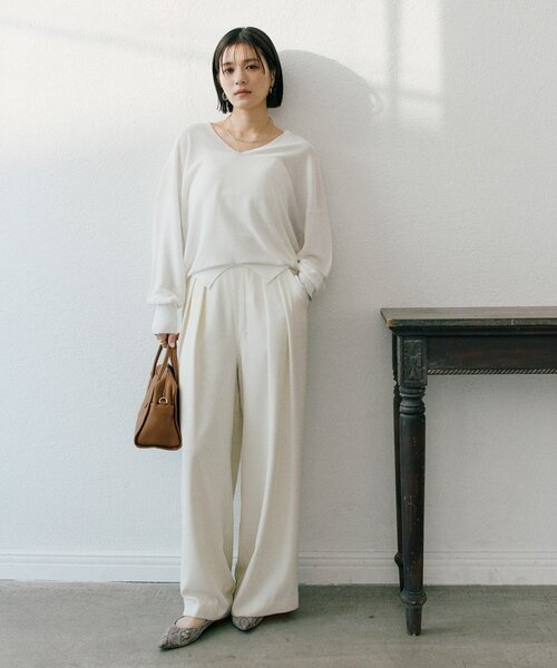 RIVE DROITE(リヴドロワ)の「【華やかな煌めき】ペーパースパングルニット(ニット/セーター・レディース・オフホワイト/ブラック/ミント/ベージュ・FREE)」の10枚目の写真