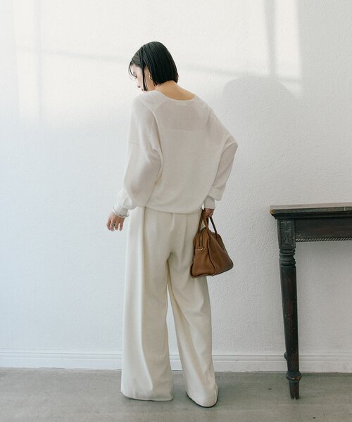 RIVE DROITE(リヴドロワ)の「【華やかな煌めき】ペーパースパングルニット(ニット/セーター・レディース・オフホワイト/ブラック/ミント/ベージュ・FREE)」の13枚目の写真