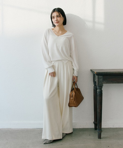 RIVE DROITE(リヴドロワ)の「【華やかな煌めき】ペーパースパングルニット(ニット/セーター・レディース・オフホワイト/ブラック/ミント/ベージュ・FREE)」の5枚目の写真