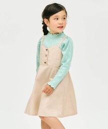 apres les cours | ハートボタンバックリボンジャンスカ_ジュニア対応(ジャンパースカート)