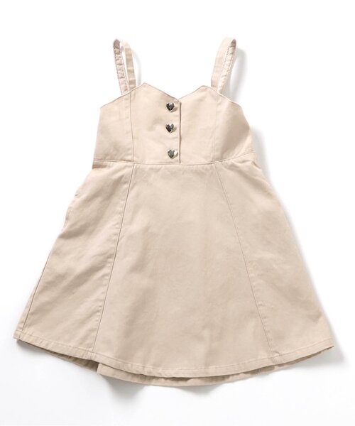 apres les cours(アプレレクール)の「ハートボタンバックリボンジャンスカ_ジュニア対応(ジャンパースカート・キッズ・インディゴブルー/ベージュ・140/130/120/110/100/90/80)」の11枚目の写真