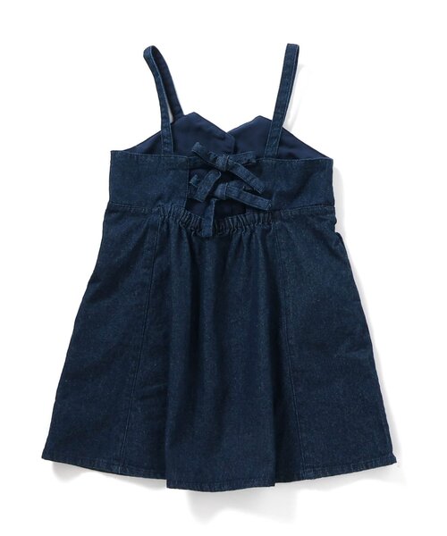 apres les cours(アプレレクール)の「ハートボタンバックリボンジャンスカ_ジュニア対応(ジャンパースカート・キッズ・インディゴブルー/ベージュ・140/130/120/110/100/90/80)」の14枚目の写真