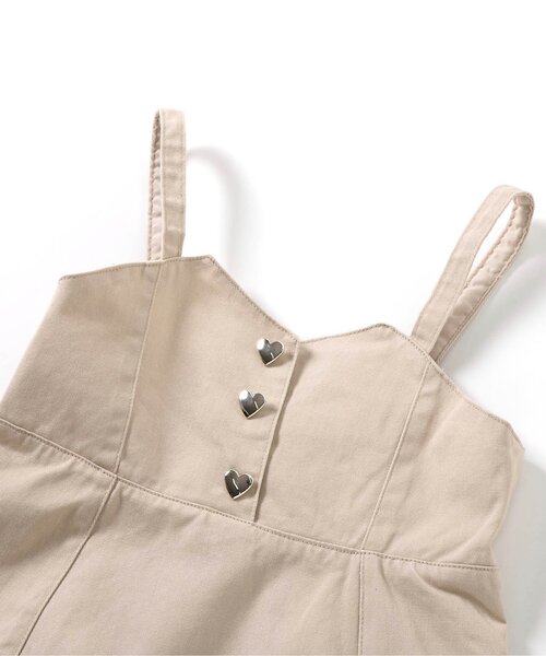 apres les cours(アプレレクール)の「ハートボタンバックリボンジャンスカ_ジュニア対応(ジャンパースカート・キッズ・インディゴブルー/ベージュ・140/130/120/110/100/90/80)」の15枚目の写真