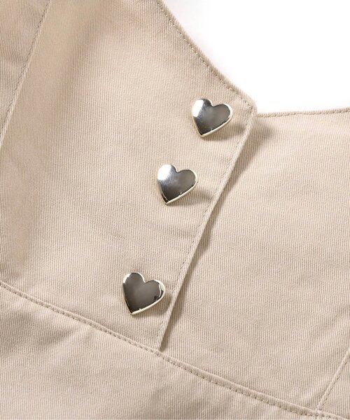 apres les cours(アプレレクール)の「ハートボタンバックリボンジャンスカ_ジュニア対応(ジャンパースカート・キッズ・インディゴブルー/ベージュ・140/130/120/110/100/90/80)」の16枚目の写真