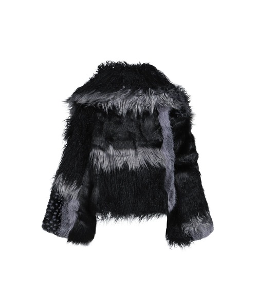 Jaded London(ジェイデッドロンドン)の「PATCHWORK FUR ASYM COAT(その他アウター・レディース・ブラック・M/L/XS/S)」の6枚目の写真