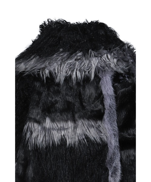 Jaded London(ジェイデッドロンドン)の「PATCHWORK FUR ASYM COAT(その他アウター・レディース・ブラック・M/L/XS/S)」の3枚目の写真