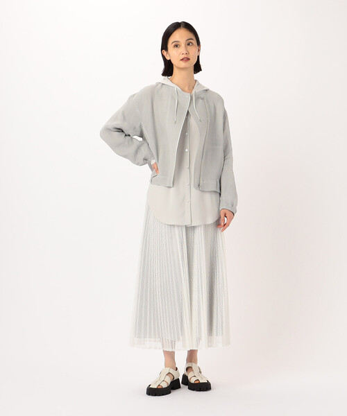 Gabardine K.T(ギャバジンケーティー)の「とろ~んバックサテン フード付きブラウス(シャツ/ブラウス・レディース・ブラック・7号)」の5枚目の写真